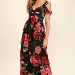 NWT Black Floral Maxi Dress